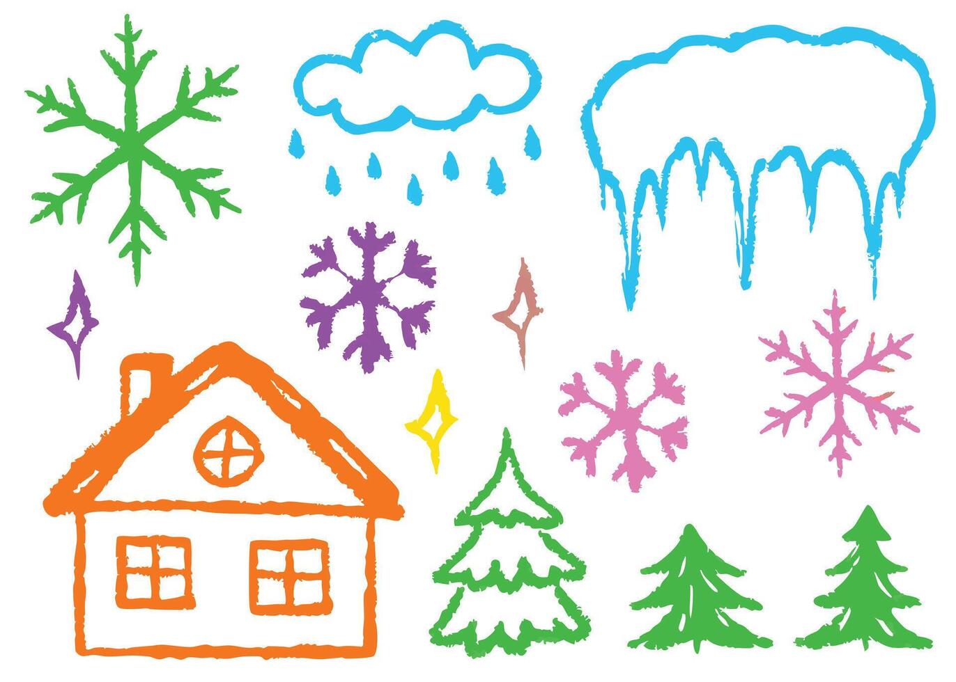 A charming winter landscape design featuring a snow-covered house vector