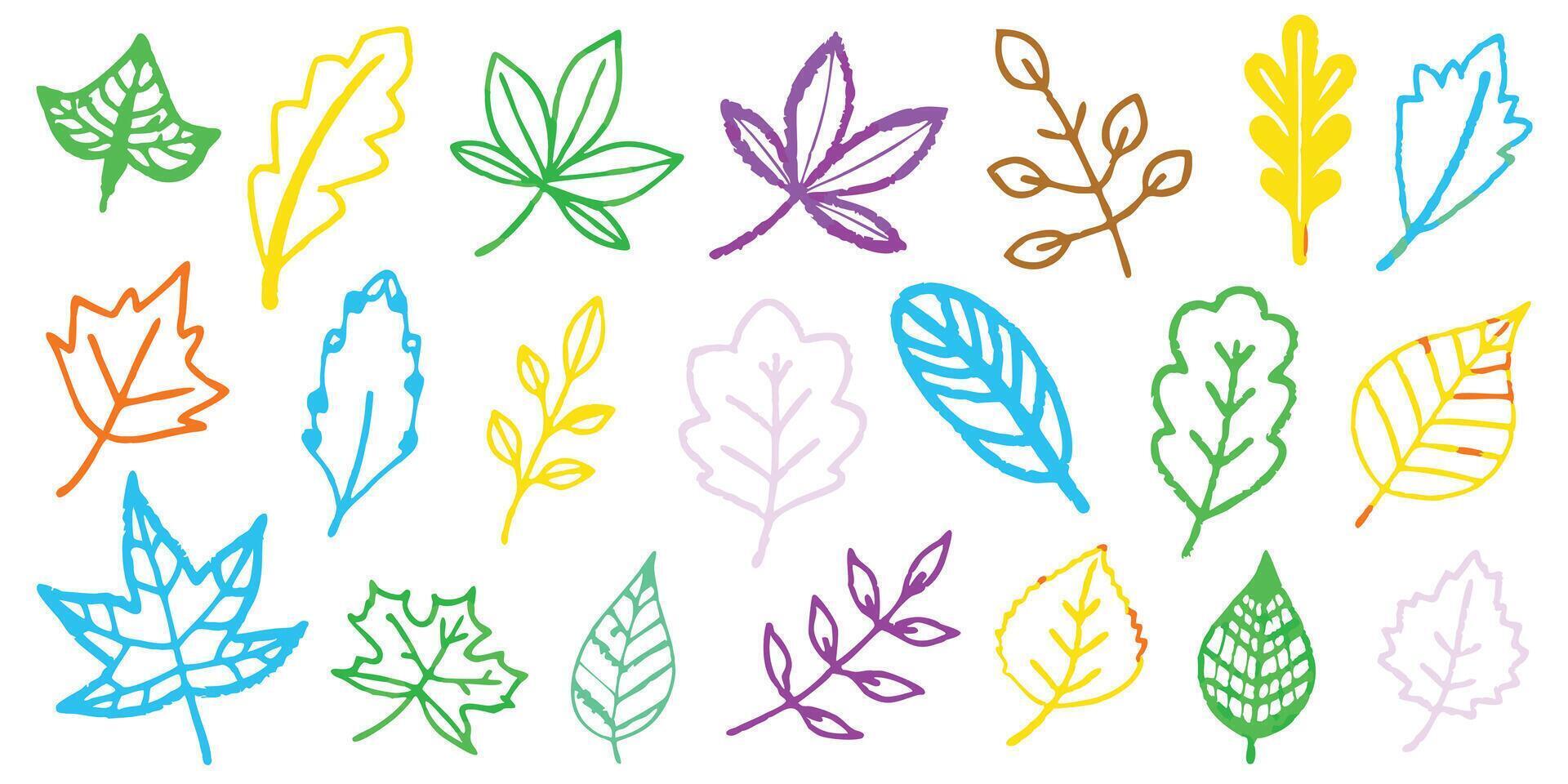 A set of nature icons trees, flowers, leaves, and butterflies, perfect for floral design elements for drawing vector