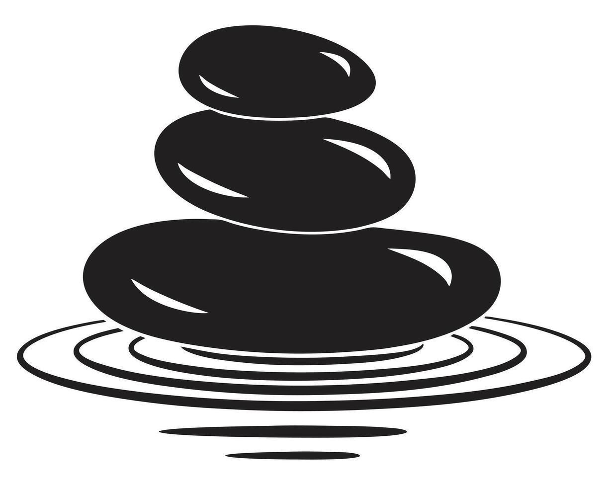 Balanced black and white stones shilhouette vector