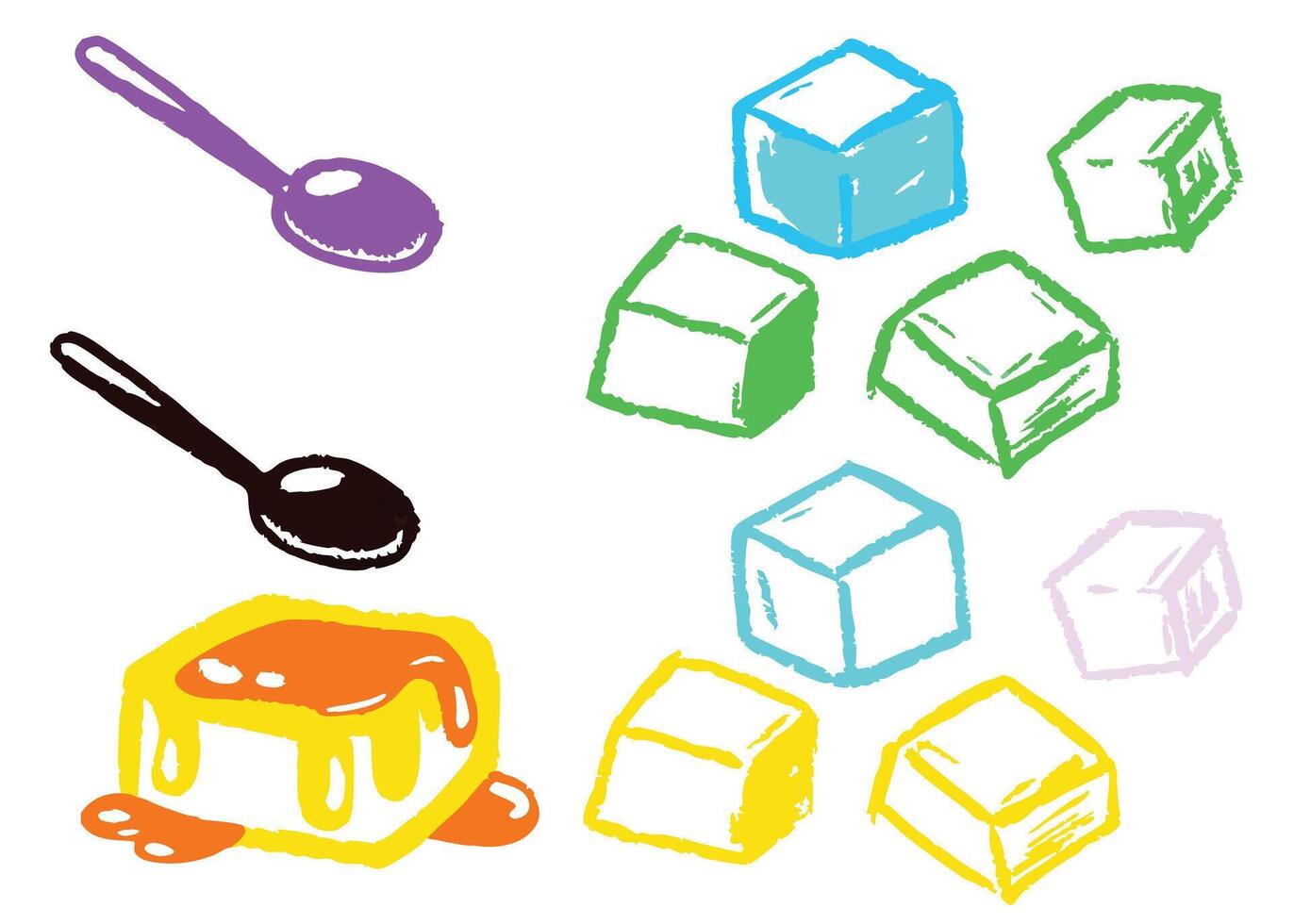 A vibrant illustration set of colorful food icons vector
