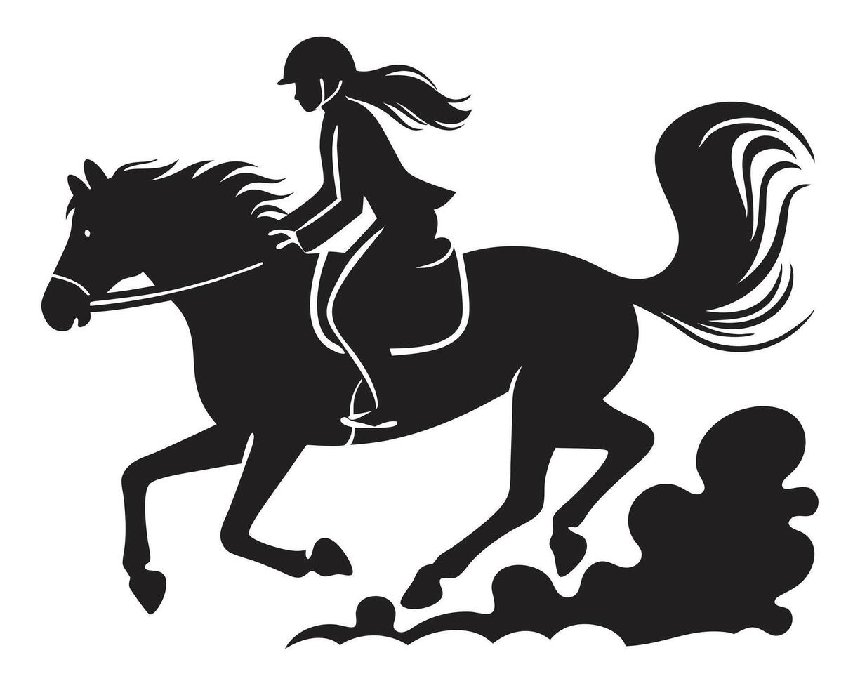 A black shilhouette horse vector