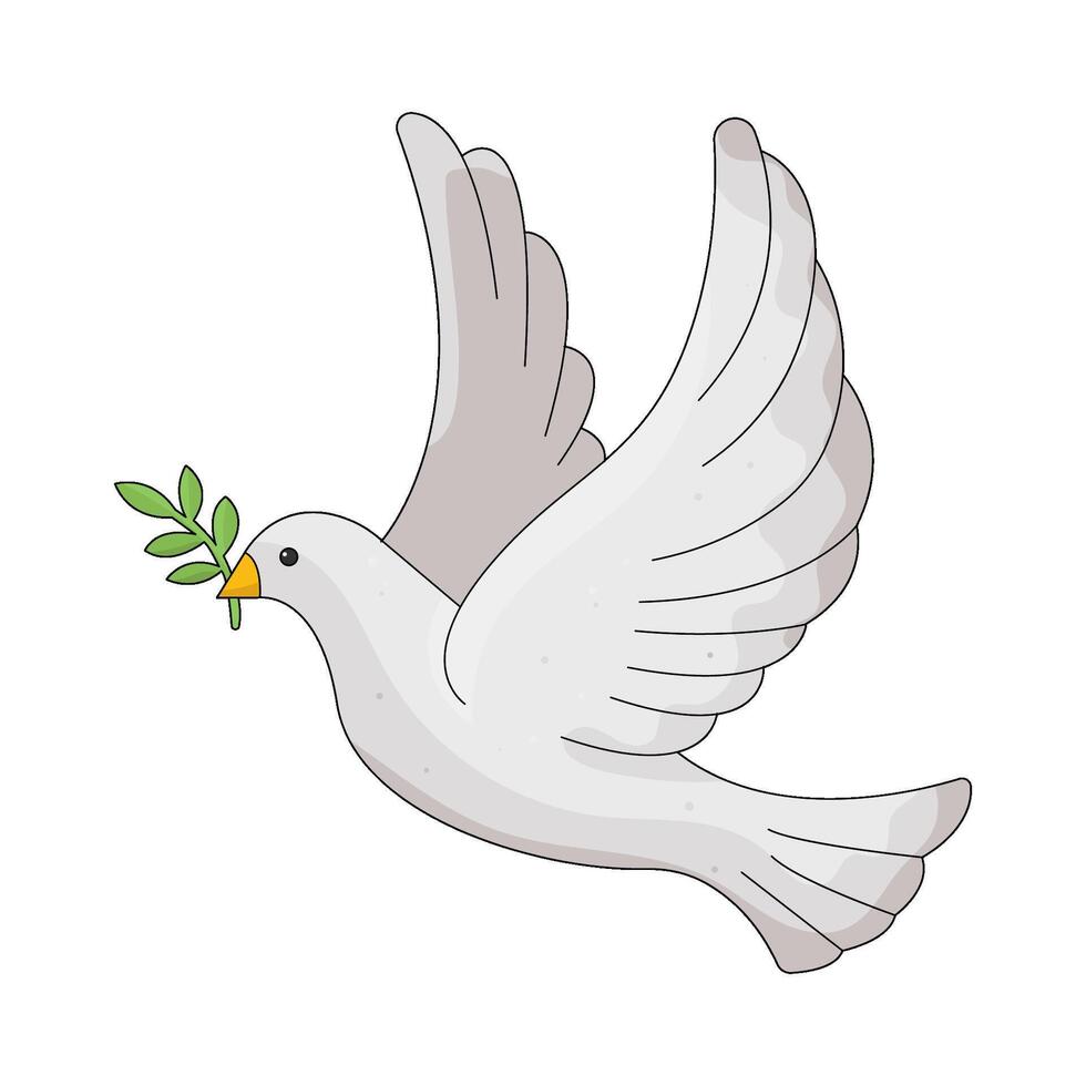 Dove with Olive Branch illustration vector