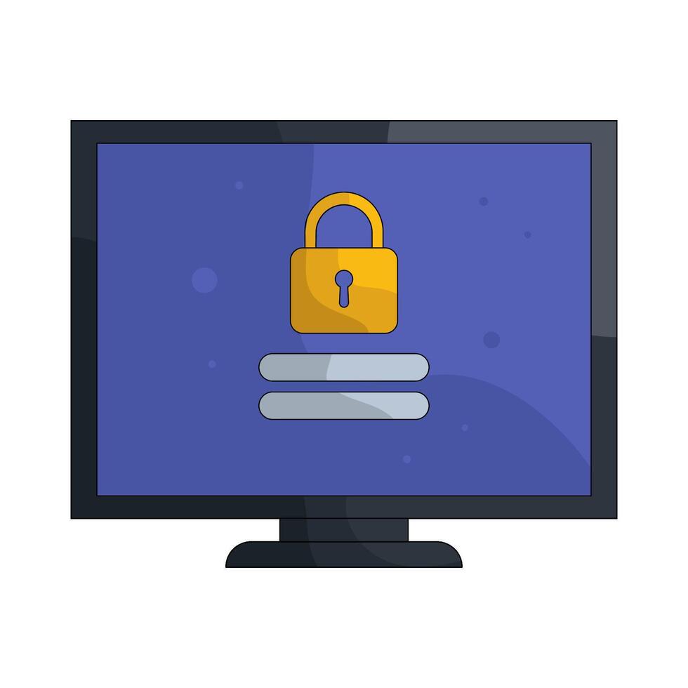 Desktop Computer Security vector
