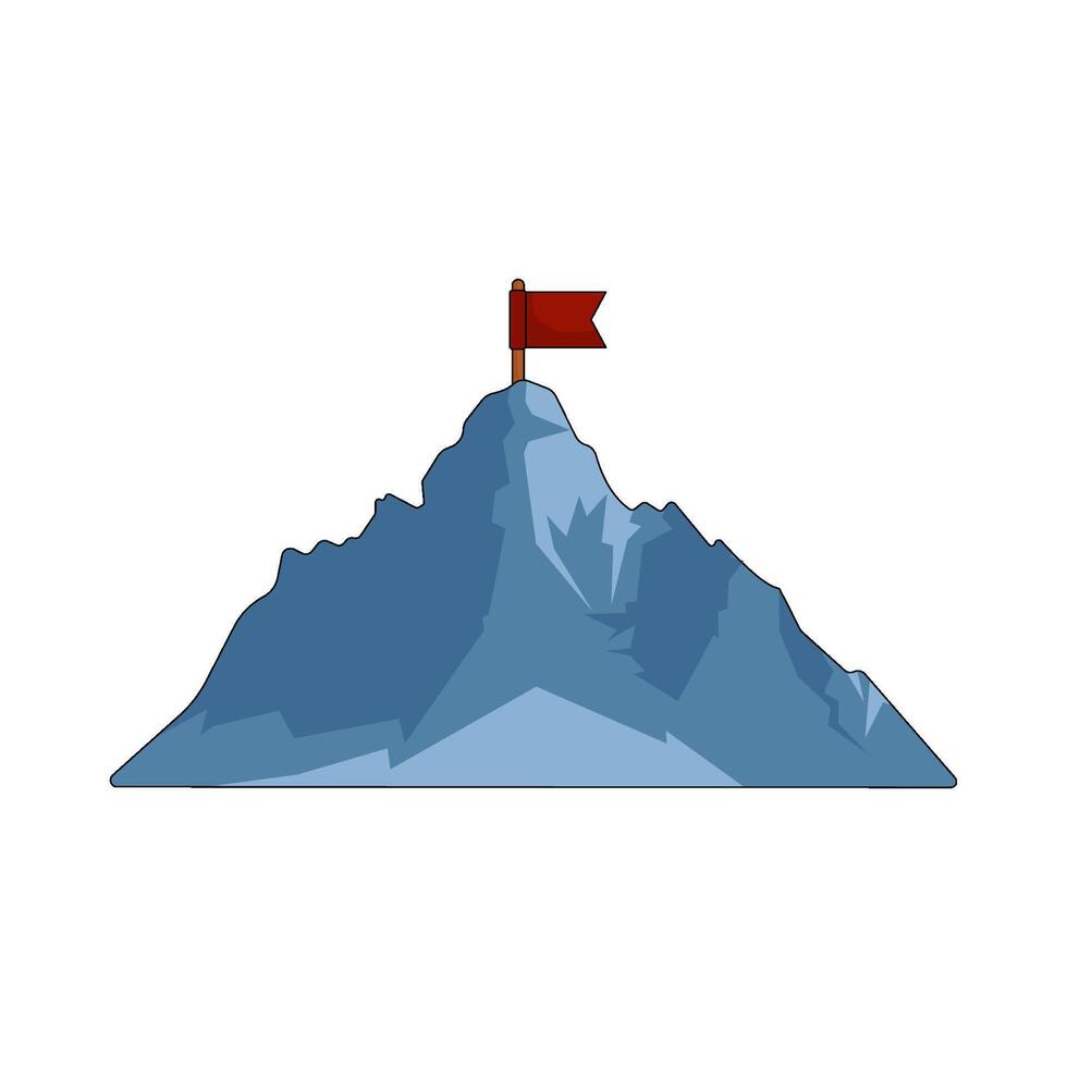 Mountain Peak with Flag vector