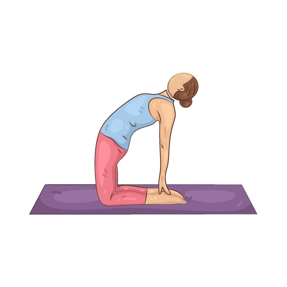 Woman in Camel Pose vector