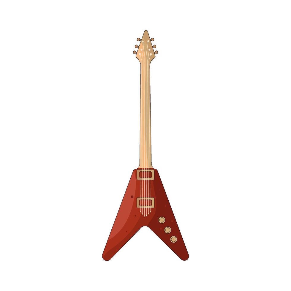 illustration of Red Electric Guitar vector