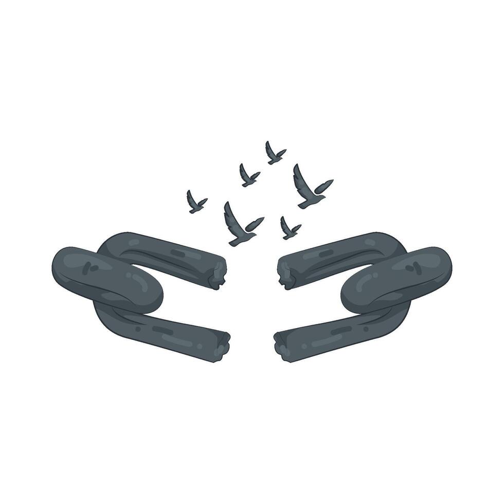 Broken Chain with Birds vector