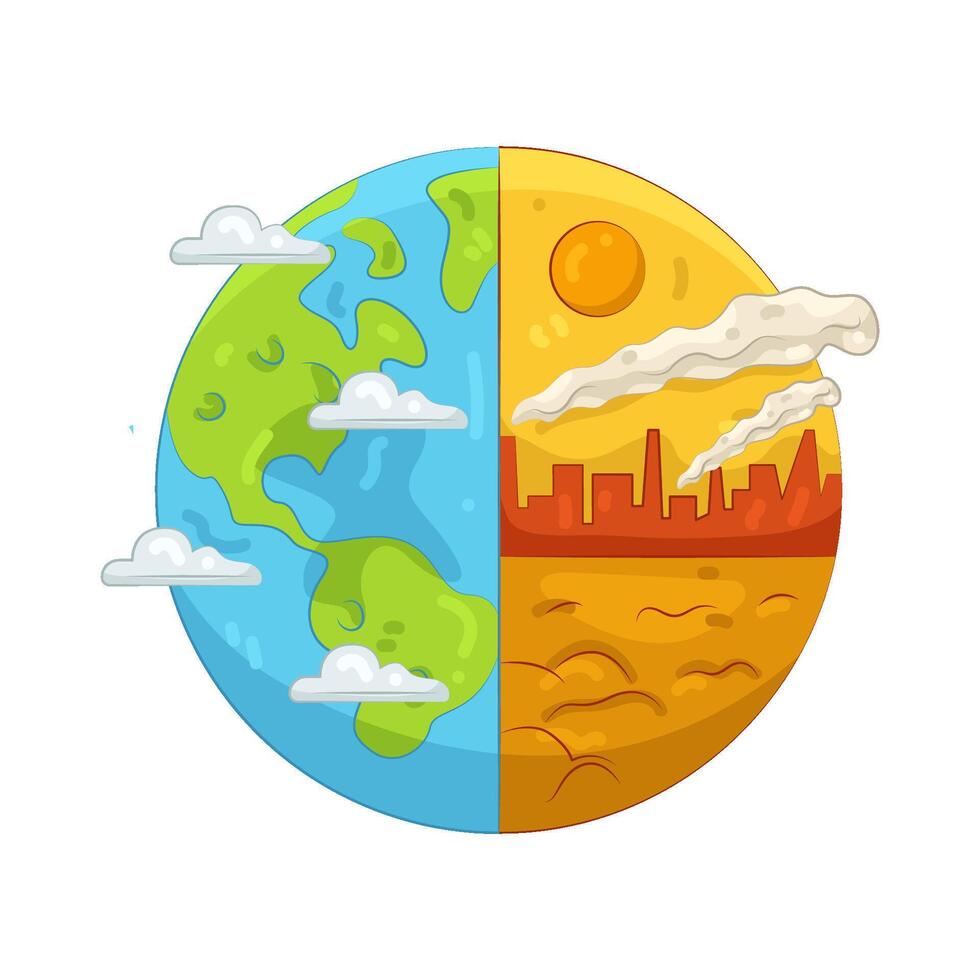 climate change and environmental damage vector
