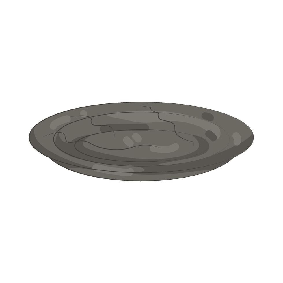 Empty Gray Plate vector