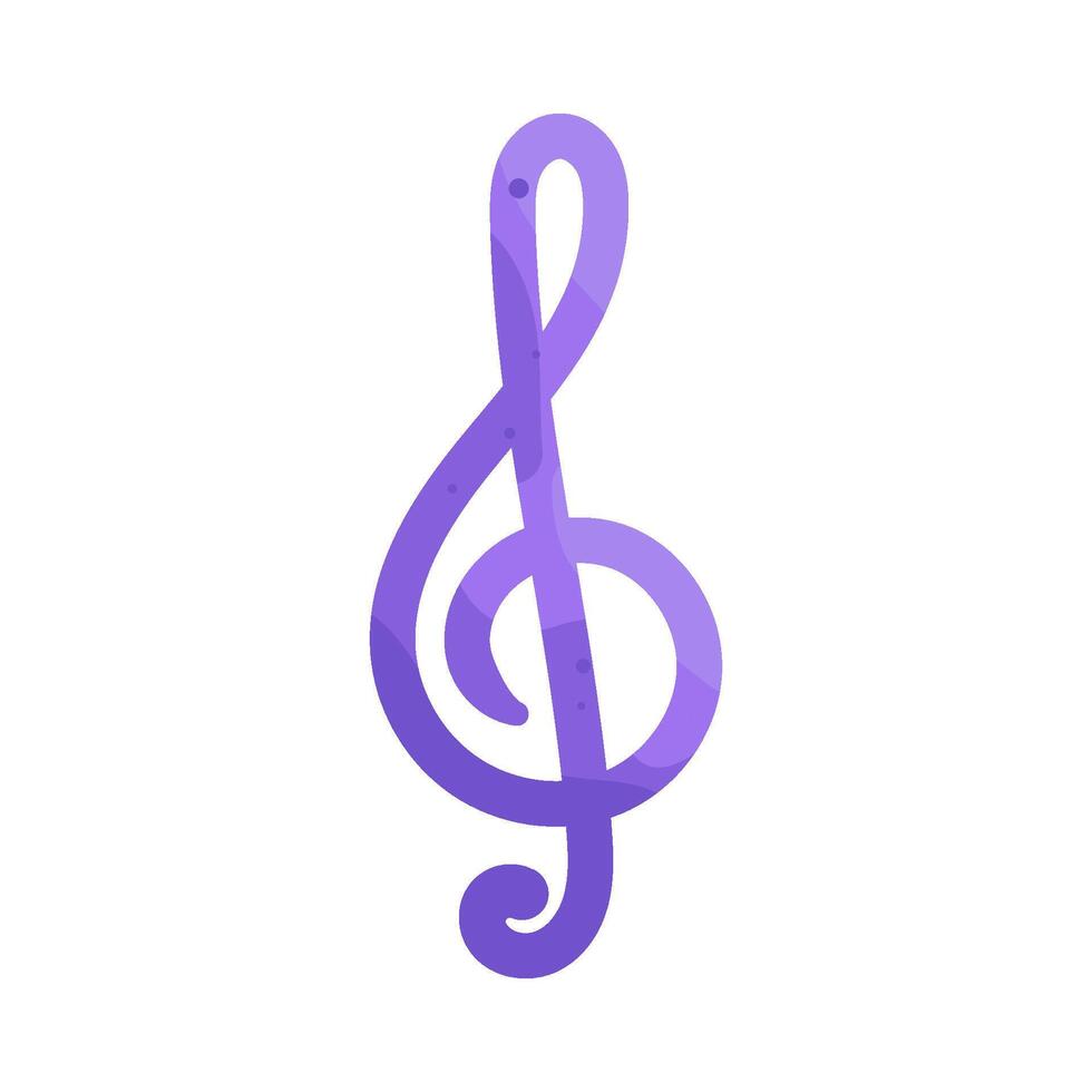 Purple Treble Clef Music Note vector