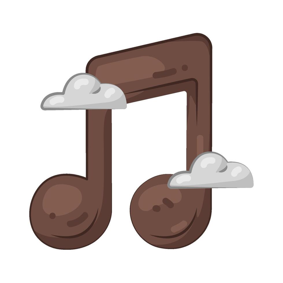 Music Note with Clouds vector
