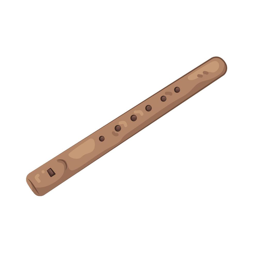 Wooden Recorder Flute vector