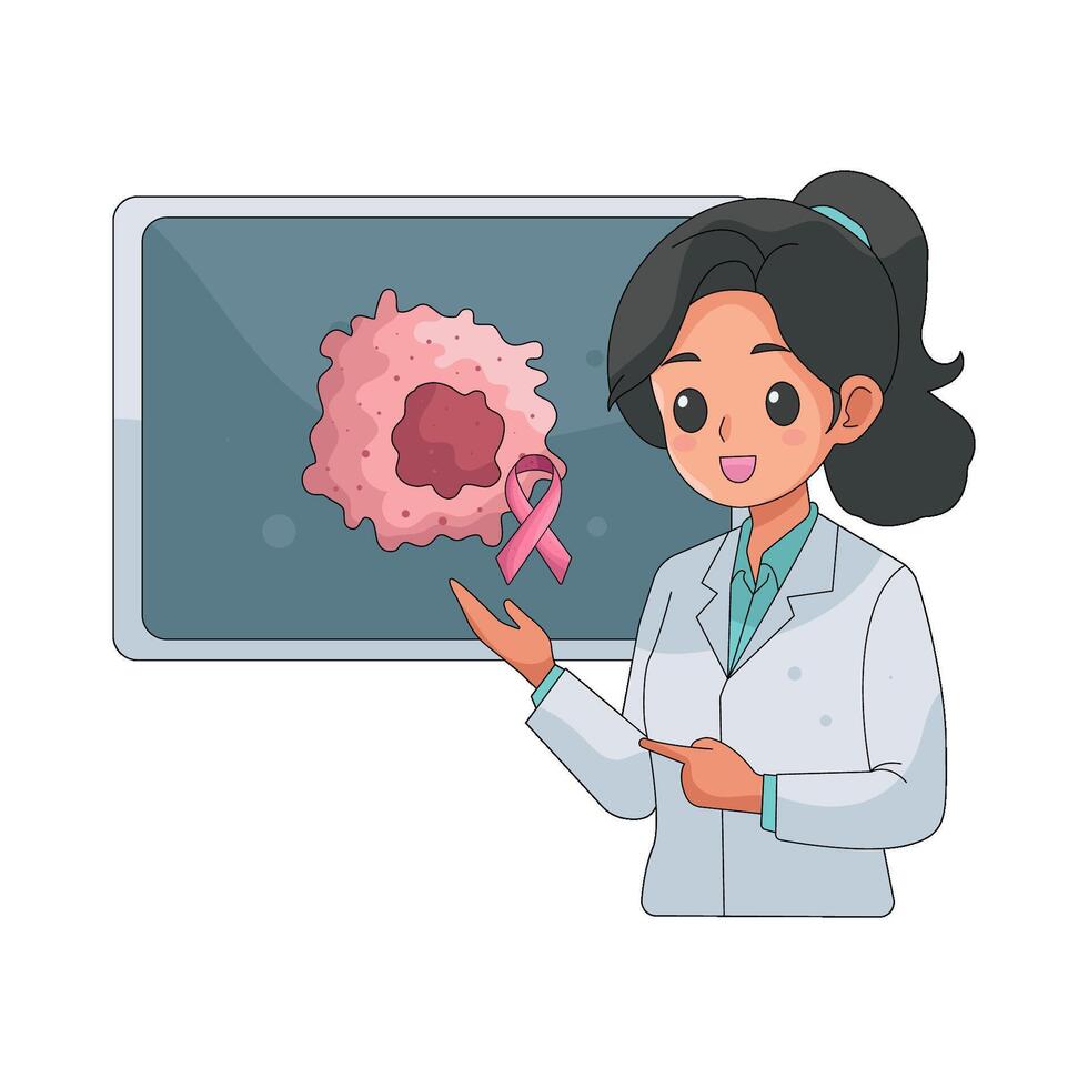 Doctor Explaining Breast Cancer Awareness vector