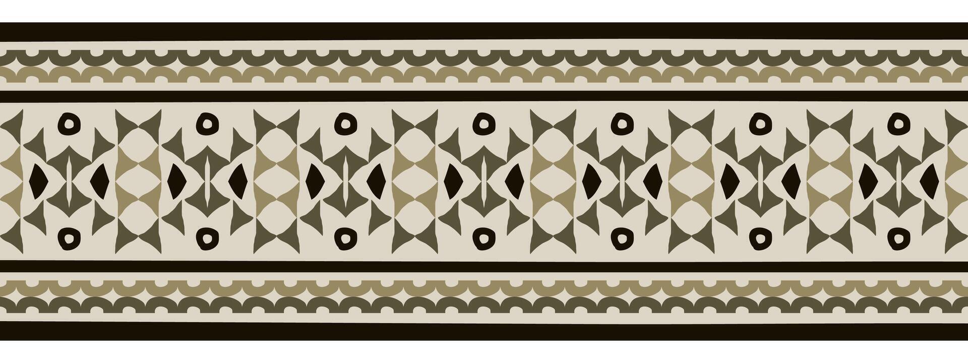 Hand drawn ethnic abstract aztec border with antique pattern. vector