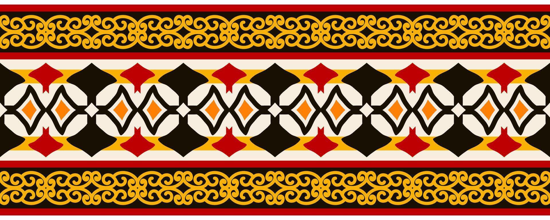 Hand drawn ethnic abstract oriental border with vintage pattern. vector
