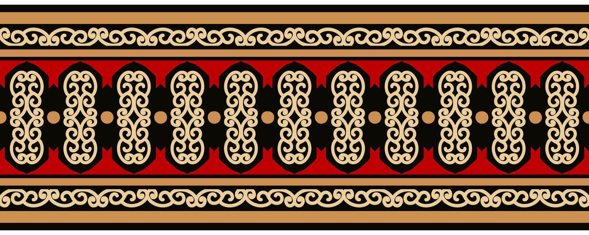 Seamless ethnic abstract oriental border with tribal pattern. vector