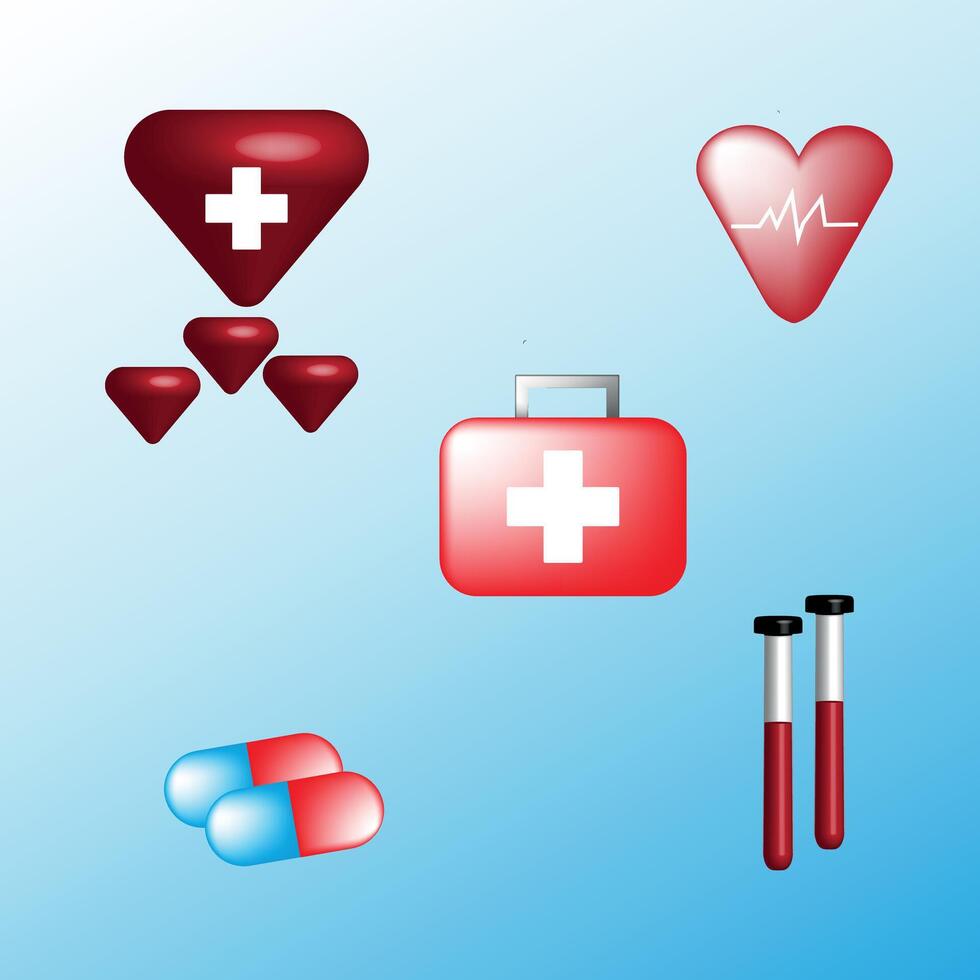 Medical and Healthcare icons set vector