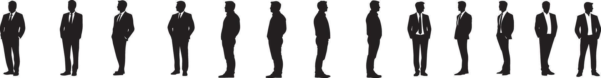 Powerful Silhouettes A Collection of Businessman Figures vector