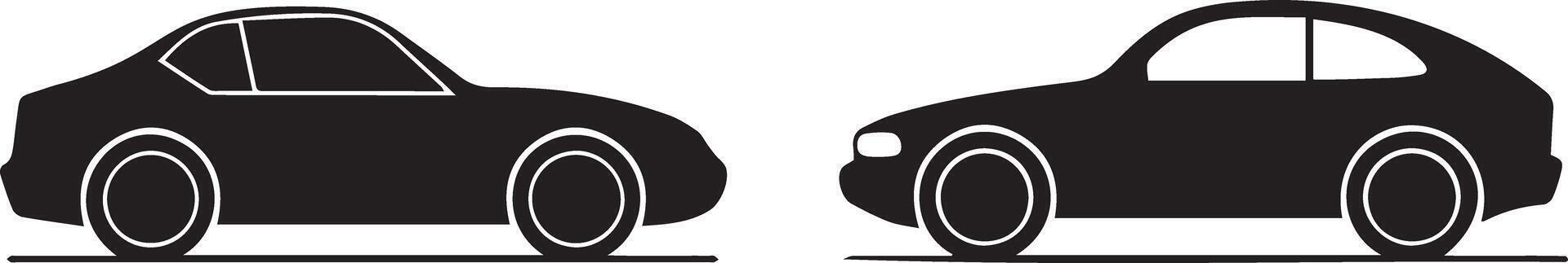 Car Silhouettes TwoDoor Coupe and Sedan Graphics for Automotive Designs vector