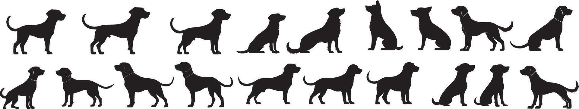 Collection of Canine Silhouettes Perfect for Design Projects vector