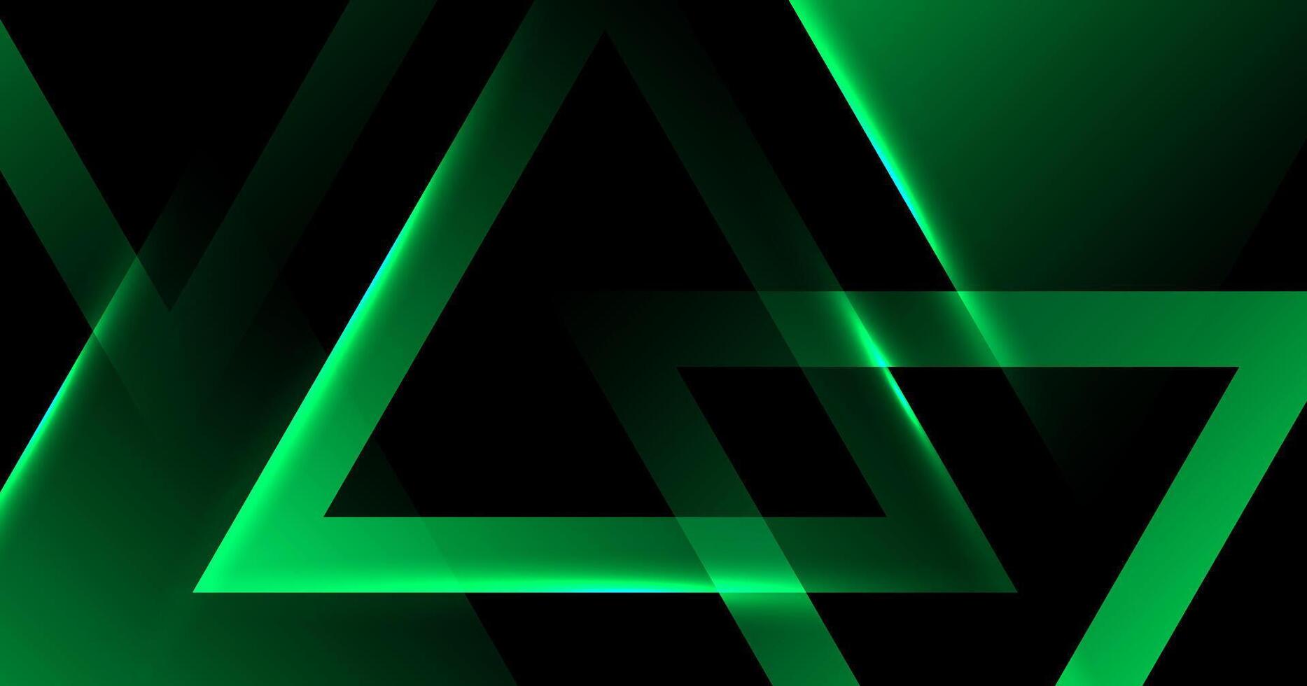 Green abstract triangle design vector