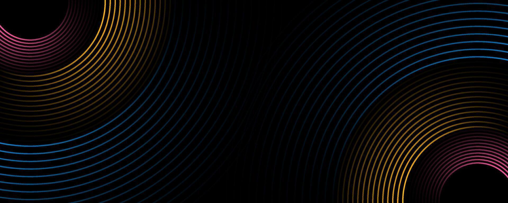 Colorful lines on black background vector