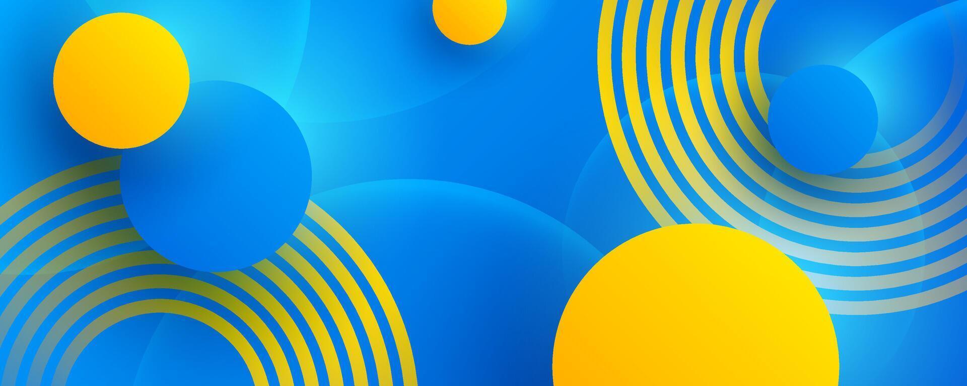 Abstract blue and yellow circles background vector