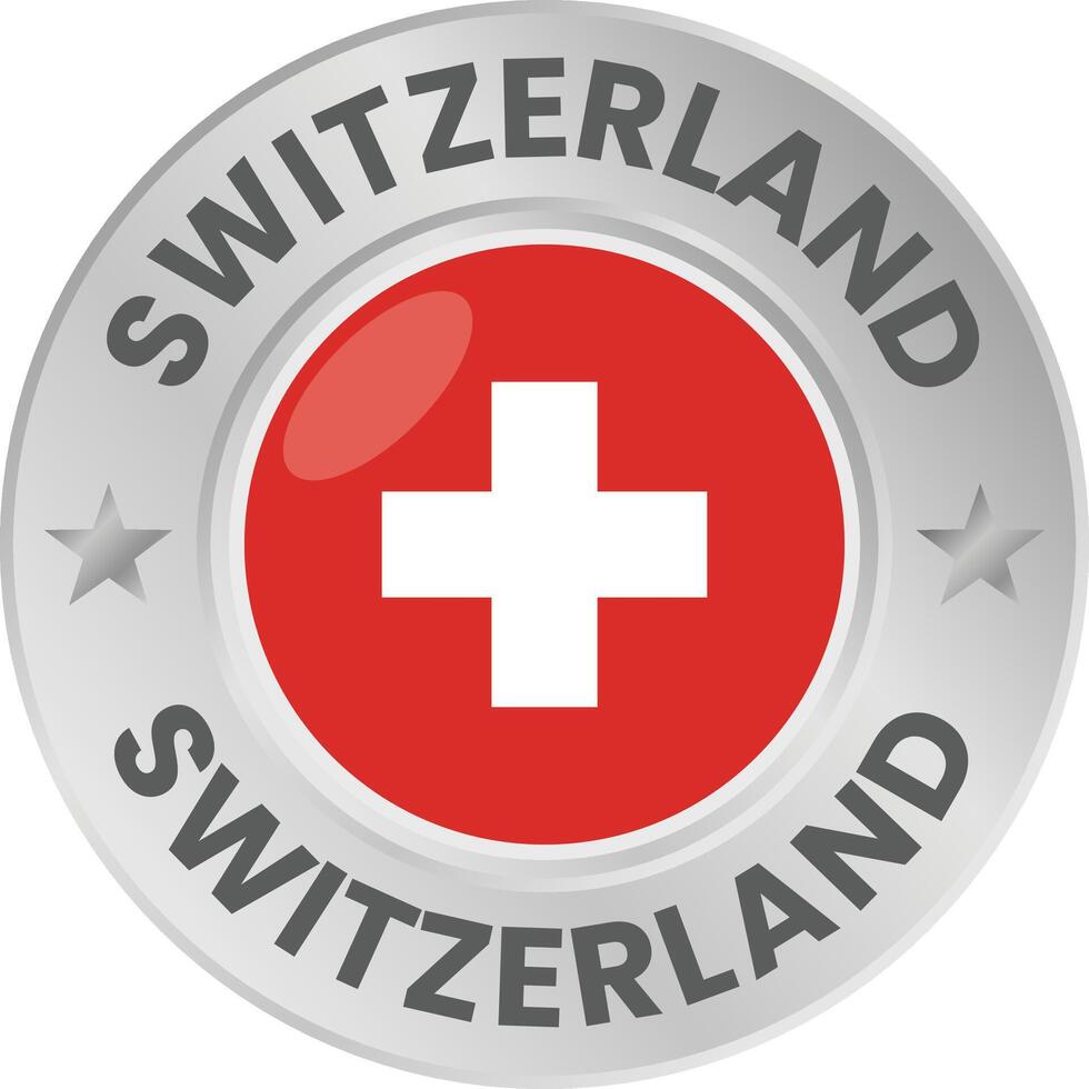 Switzerland emblem in silver. vector