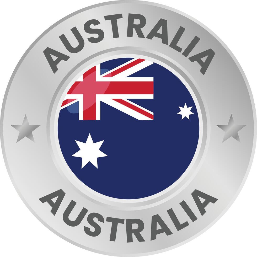 Australia emblem with flag and stars vector