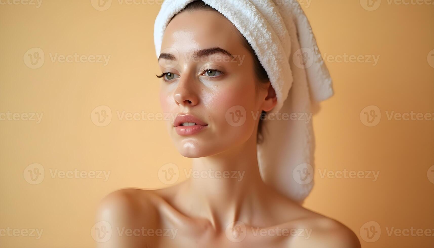 Woman Towel Skincare Beauty Portrait Spa Wellness photo