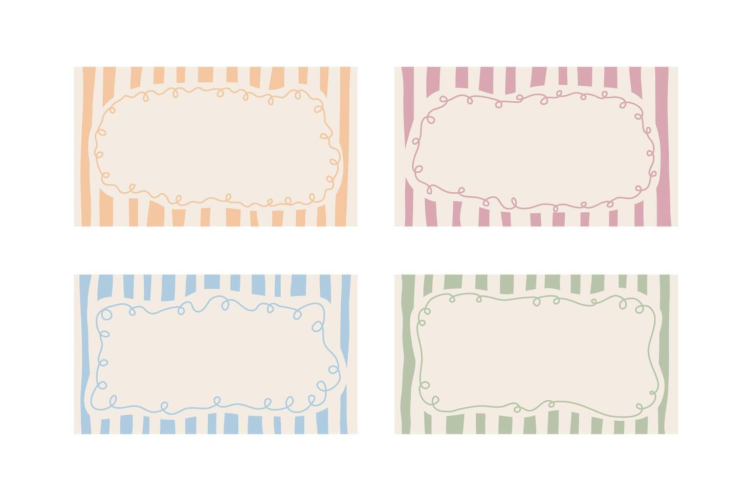 Pastel Vintage Hand Drawn Frames Set vector