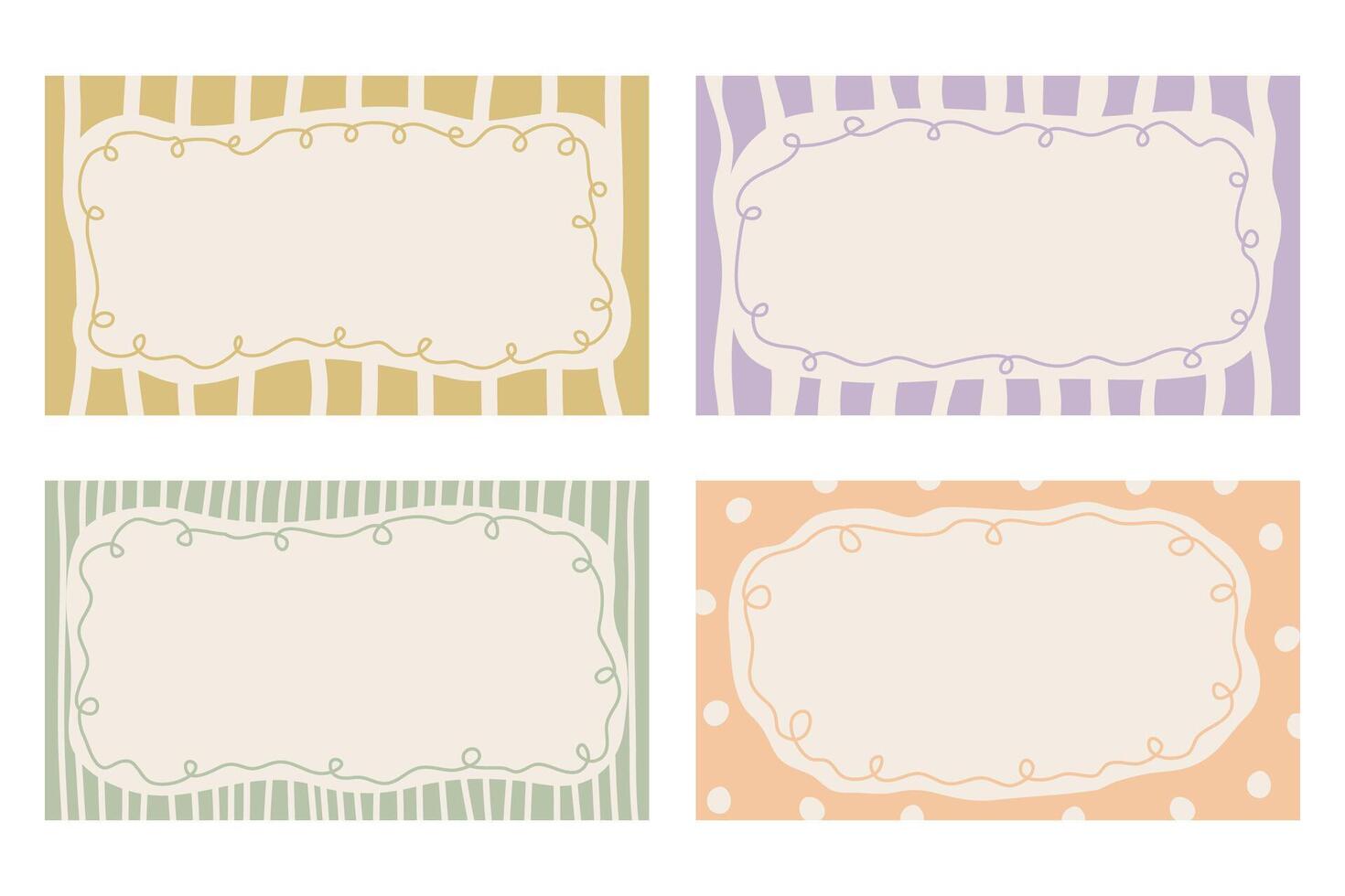 Shabby Chic Vintage Frames Backgrounds Set vector