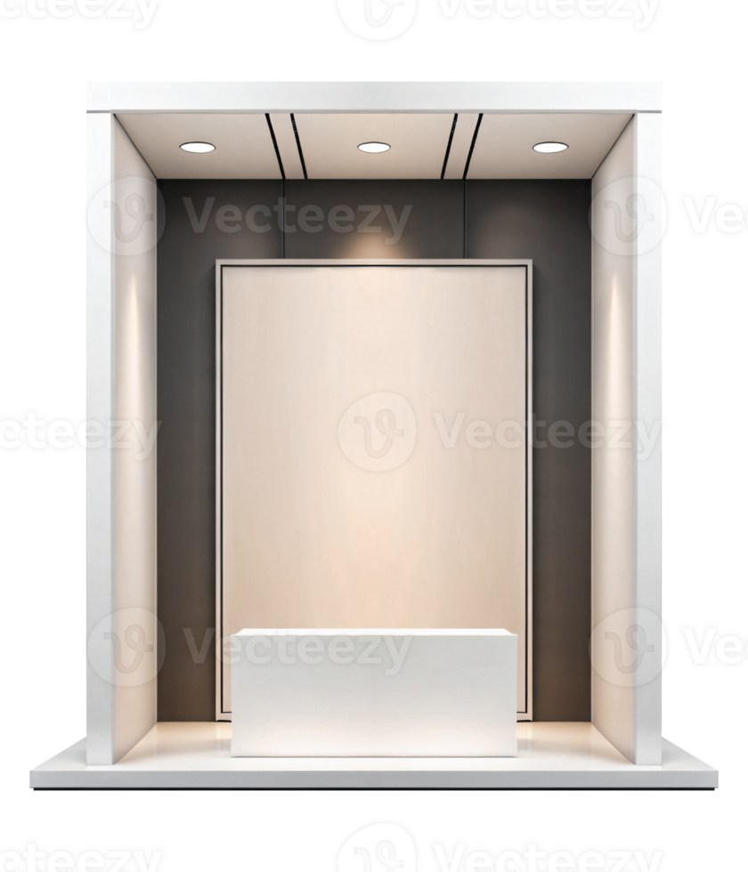Square Event Booth Mockup Design Exhibition Showcase Product Display Background png