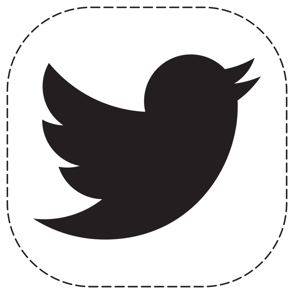 Twitter Logo Black Dashed Outline Icon Premium Quality Transparent Background png