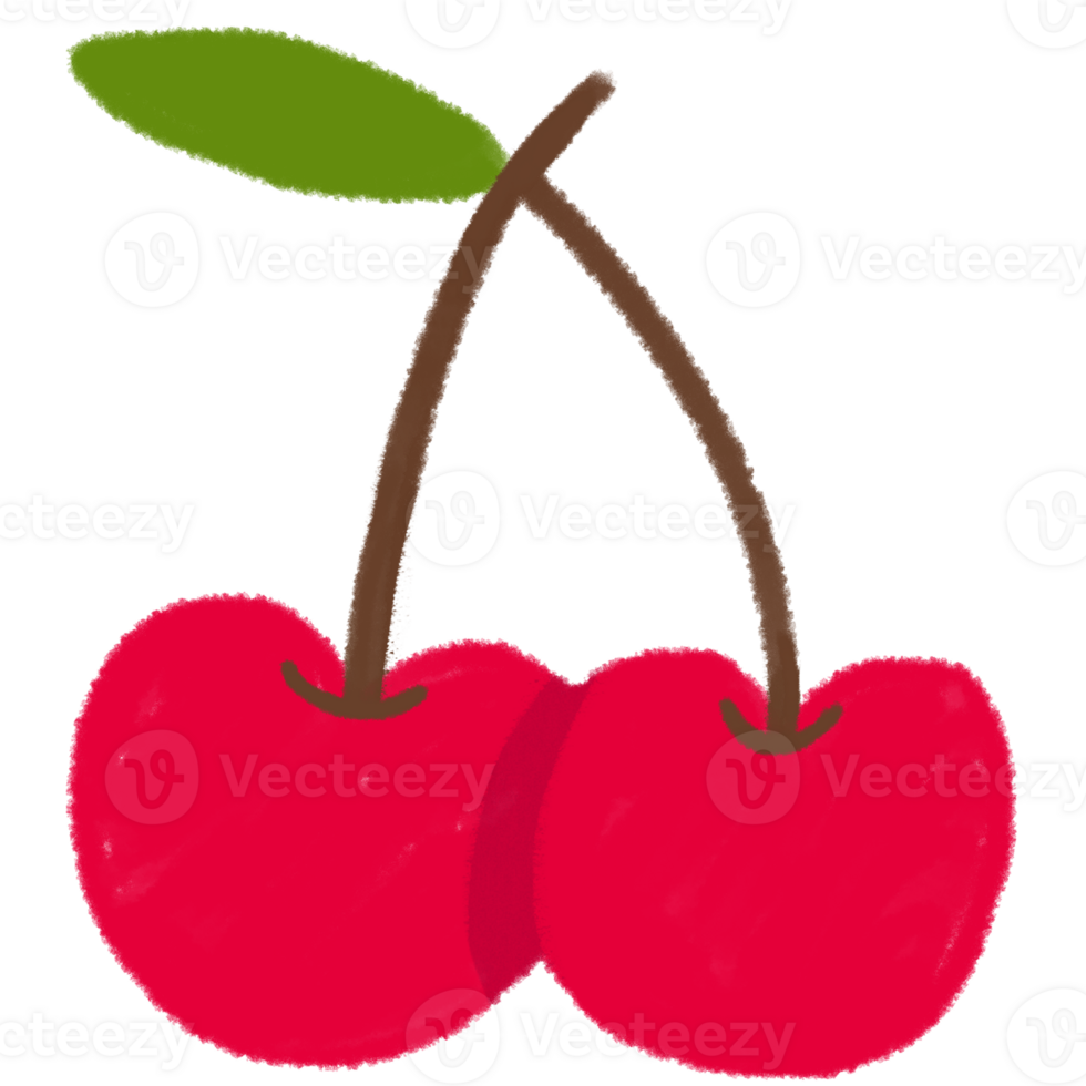 Cherry pastel fruit art png