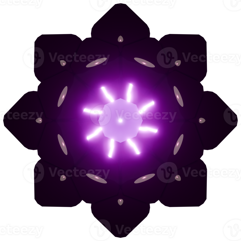 A purple flower with a star in the center png