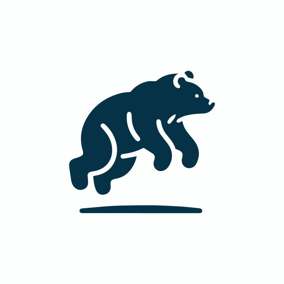 a bear logo with a black outline vector
