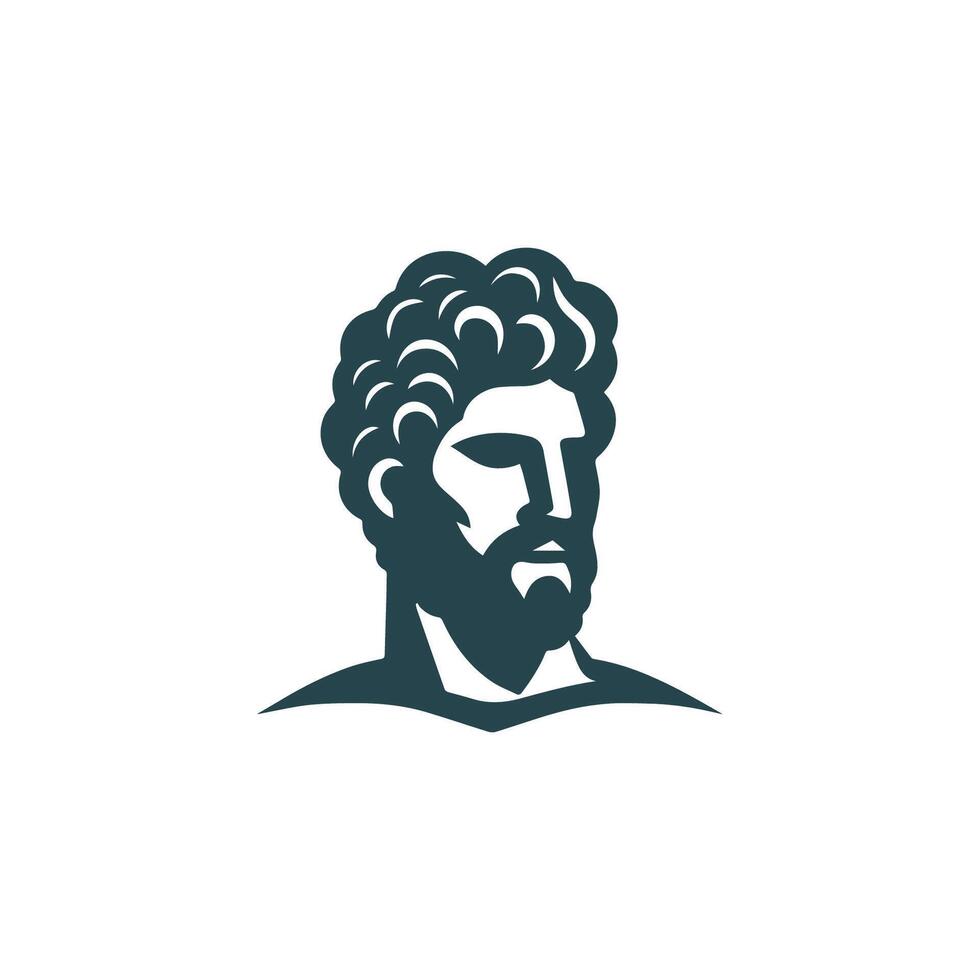 the head of a man with a beard and mustache vector
