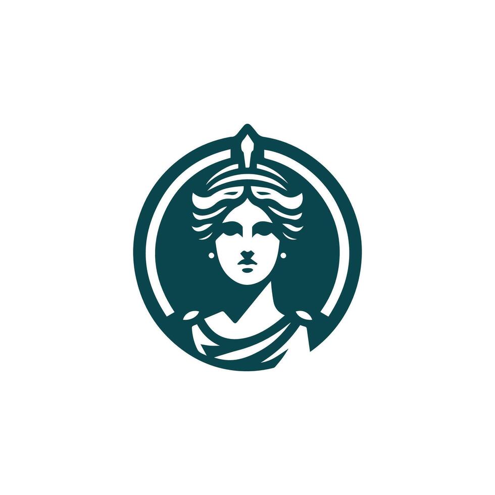 a woman's head is shown in a green circle vector