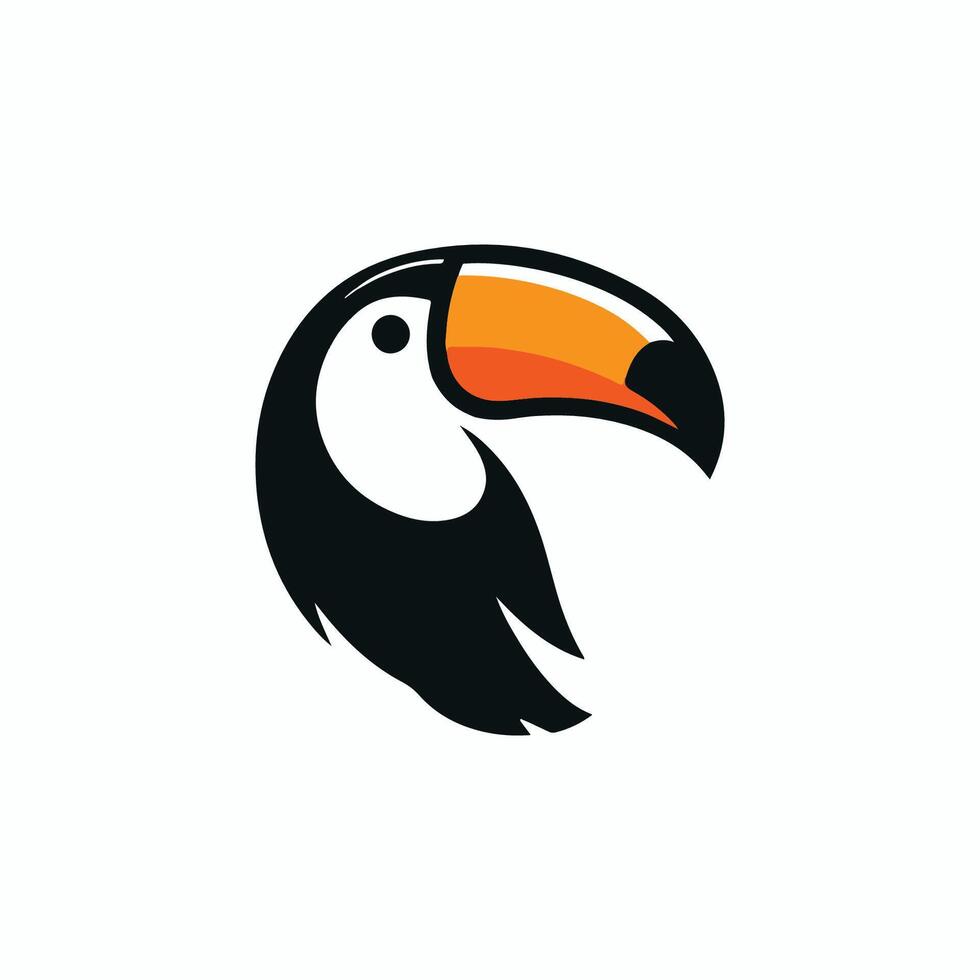 toucan head logo design template vector