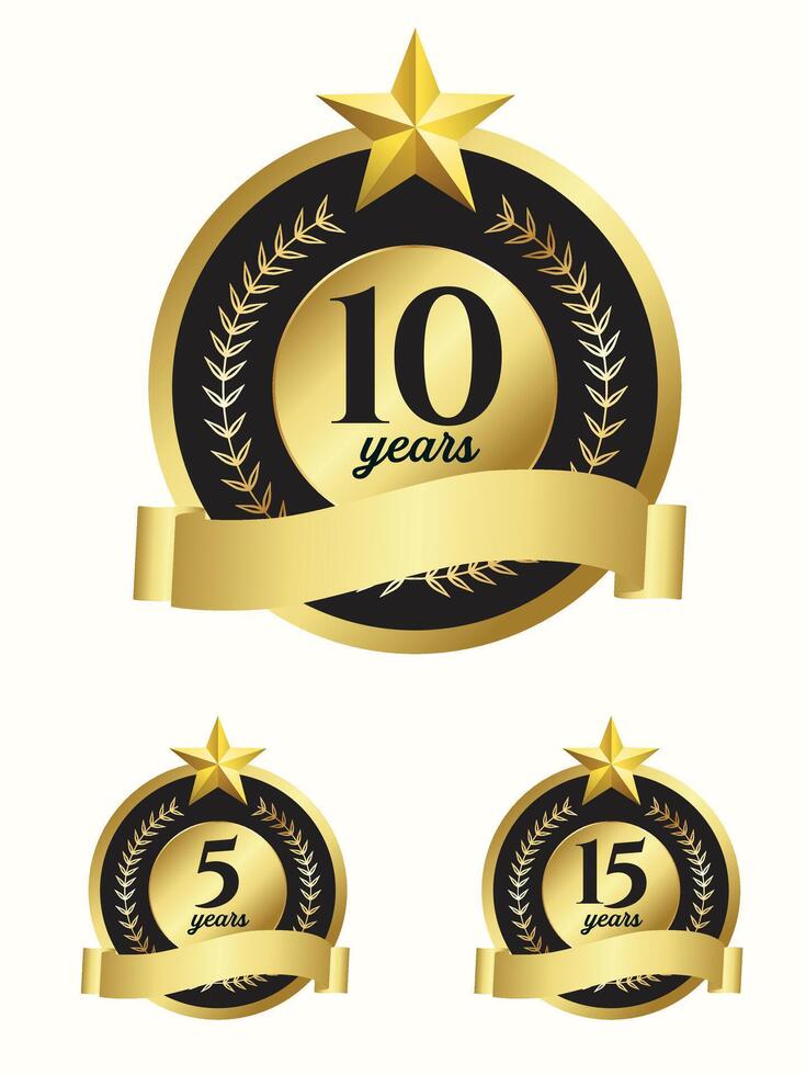 Award labels in gold and black color. Suitable for badge, icon, logo, stamp vector
