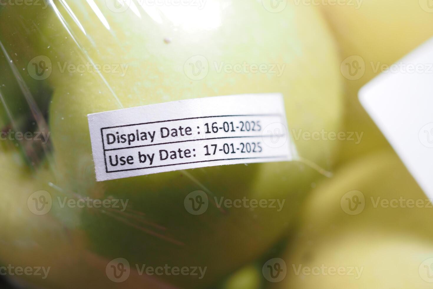 Fresh fruit packaging with display and use by dates photo