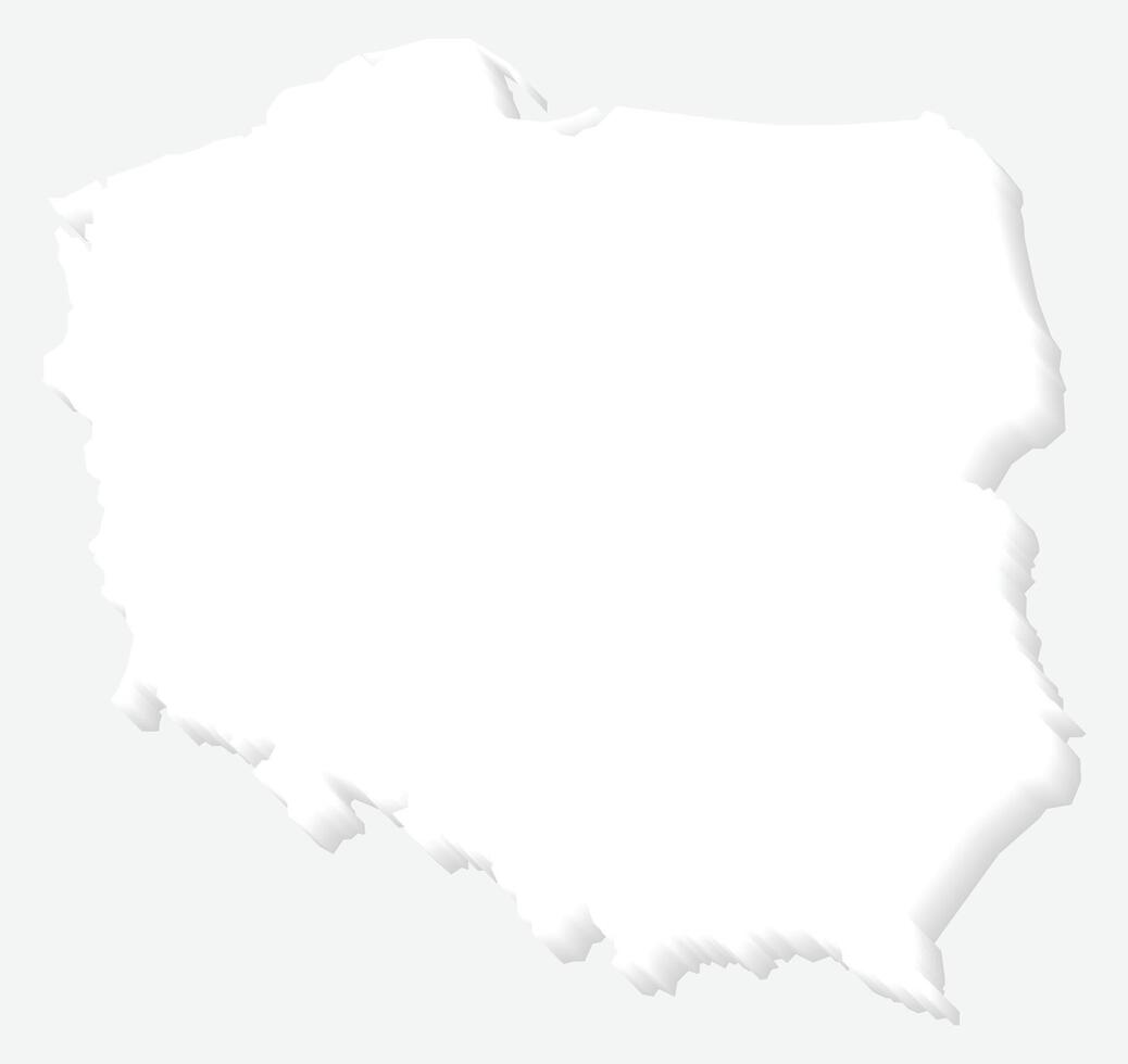3D White Silhouette Poland Map Europe Country vector