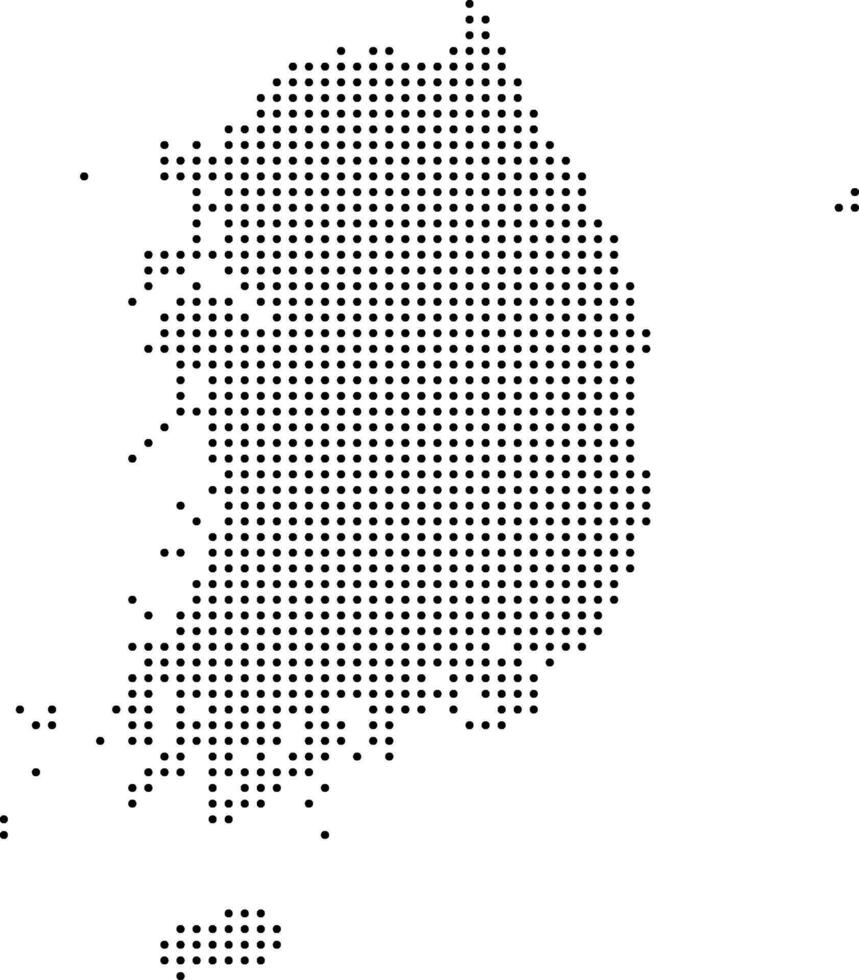 Black Dot South Korea Map Asian Country vector