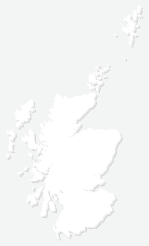 3D White Silhouette Scotland Map Europe Country vector