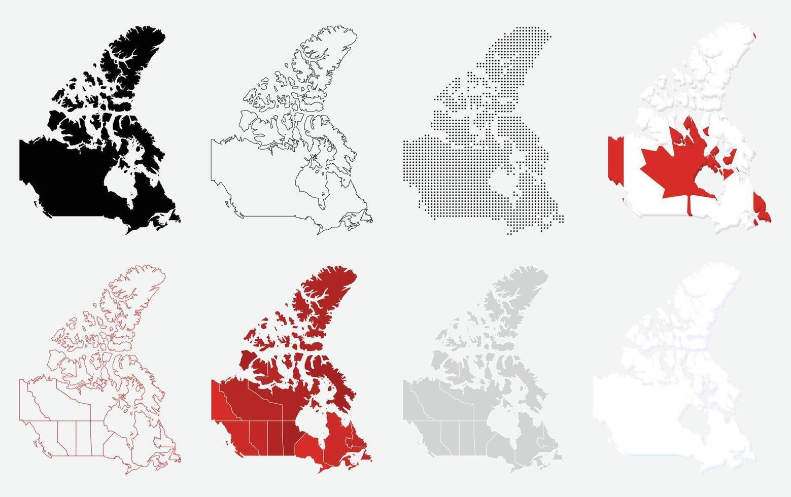 Collection of Canada Map American Country vector