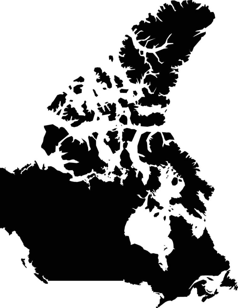Black Silhouette Canada Map American Country vector