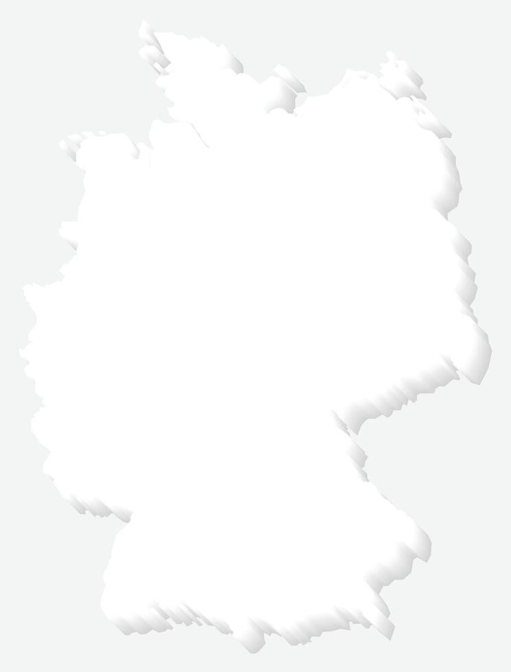 3D White Silhouette Germany Map Europe Country vector