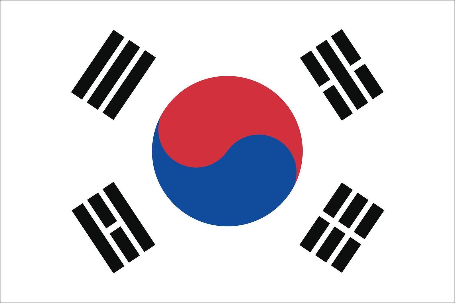 Rectangle South Korea Flag Asian Country vector