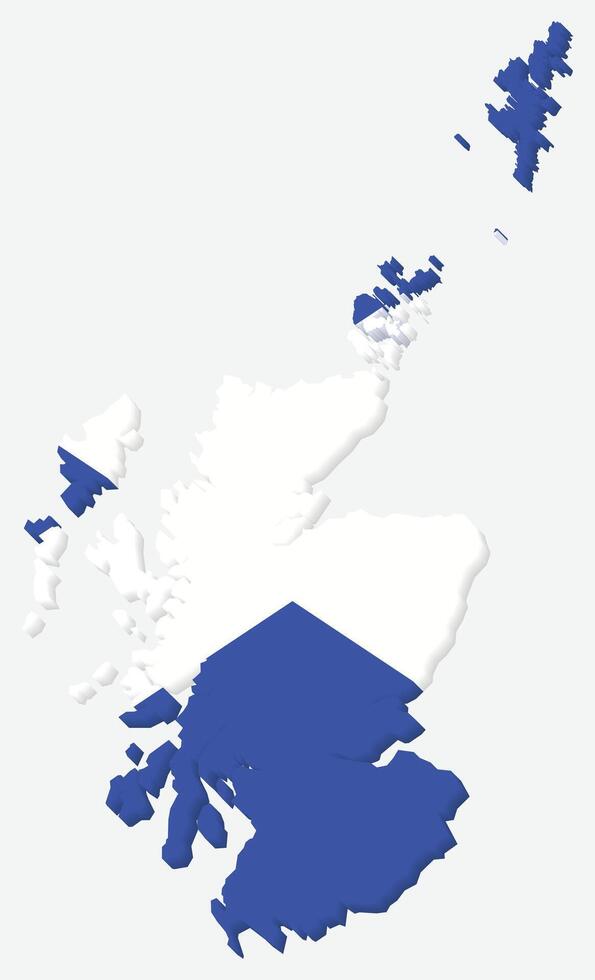3D Maps of Scotland with Scotland Flag Europe Country vector